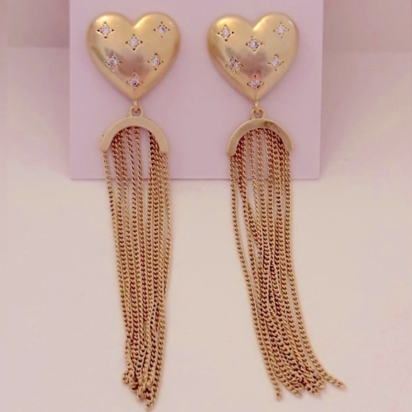 Kate Spade New York ♠️ My Precious Heart ❤️ tassel statement earrings - Picture 6 of 6